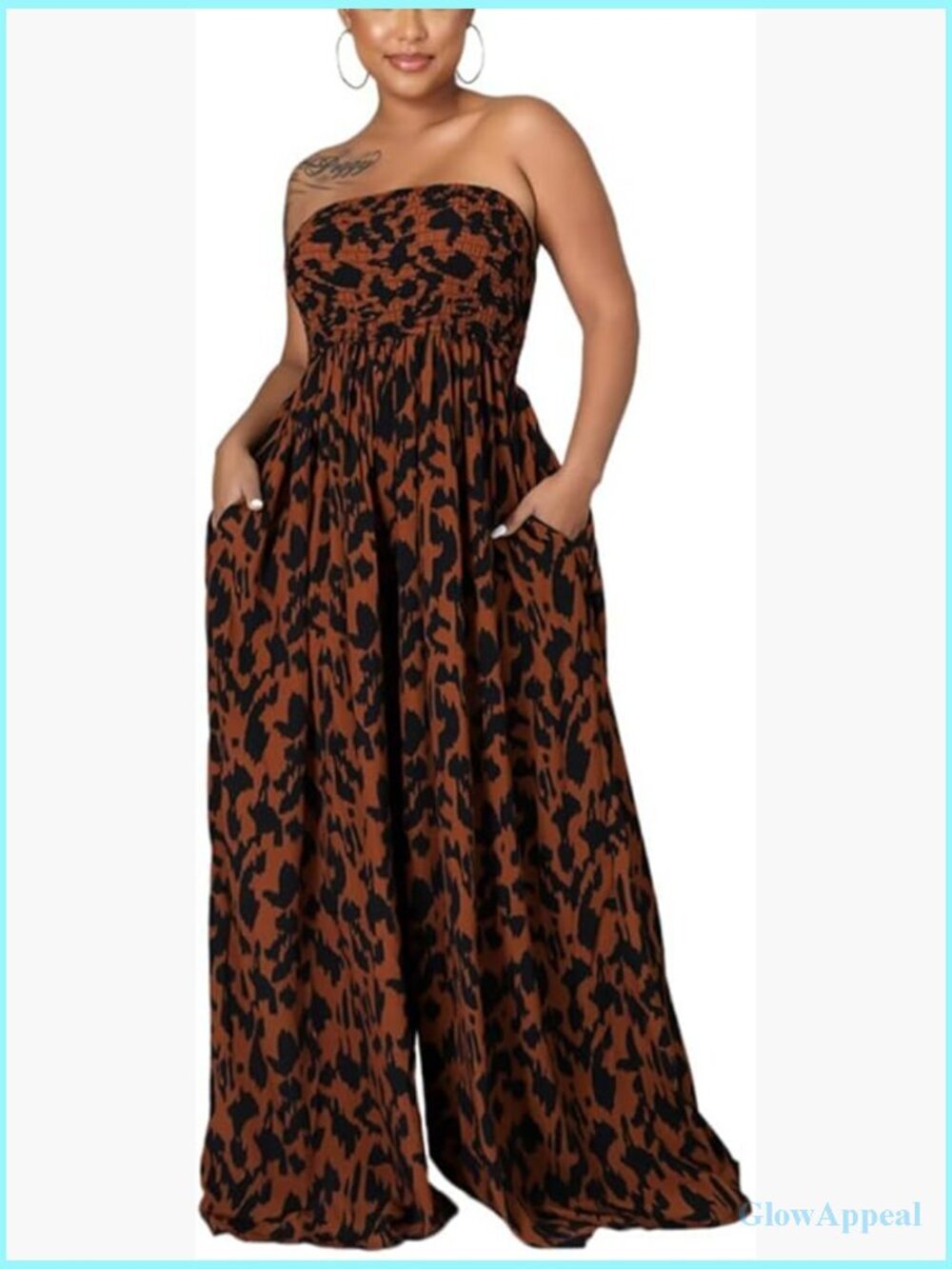 Sleeveless Spaghetti Strap Wide Leg Jumpsuit with Pockets